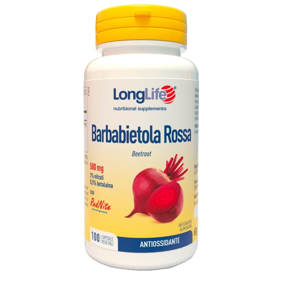 LONGLIFE BARBABIETOLA ROSSA 500 MG 100 CAPSULE VEGETALI LONGLIFE BARBABIETOLA ROSSA 500 MG 100 CAPSULE VEGETALI