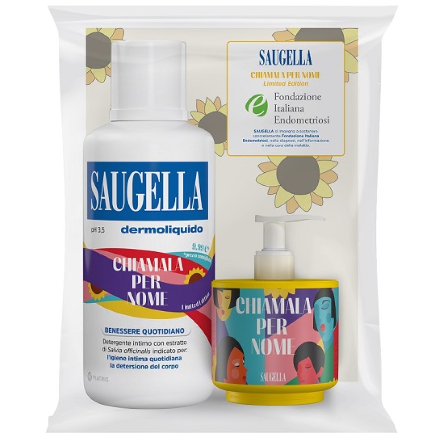 SAUGELLA BUNDLE DERMOLIQUIDO CHIAMALA PER NOME ENDOMETRIOSI PH 3,5 DETERGENTE INTIMO BENESSERE QUOTIDIANO 500ML