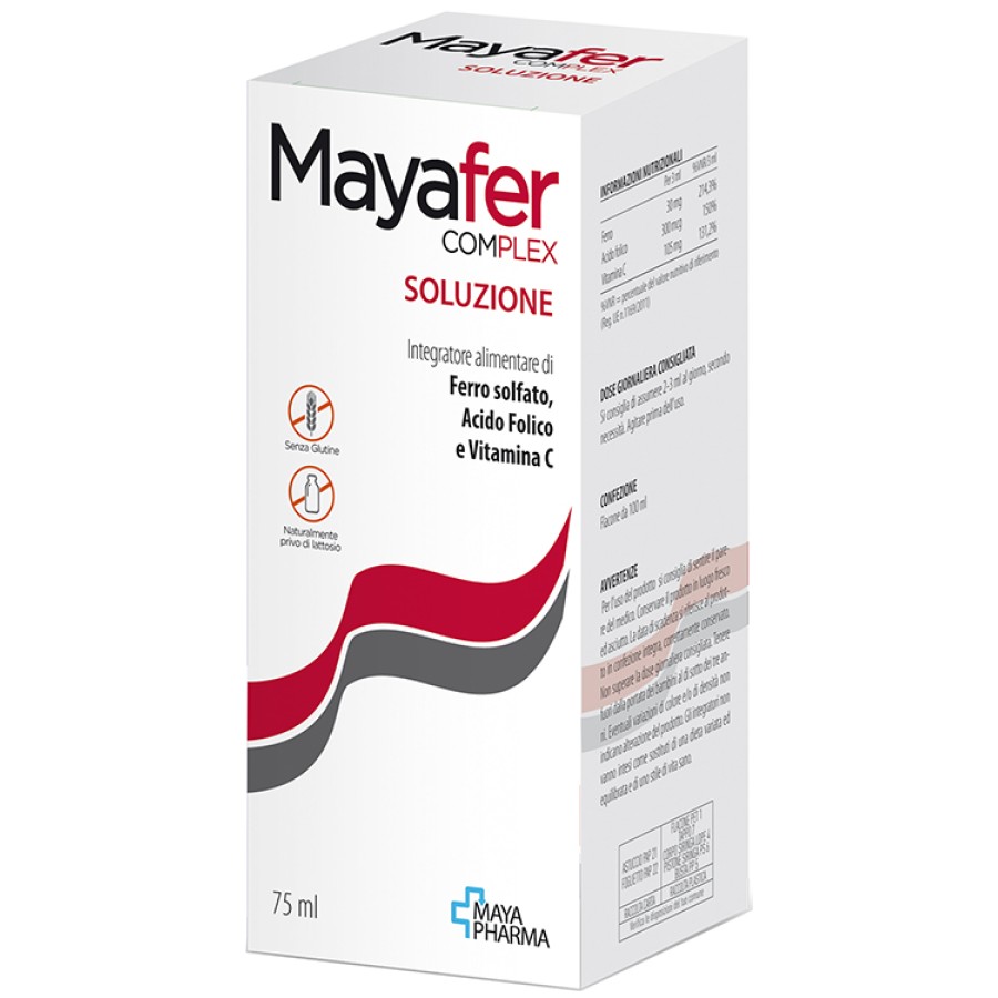 MAYAFER COMPLEX SOLUZIONE 75 ML SENZA GLUTINE NATURALMENTE PRIVO DI LATTOSIO