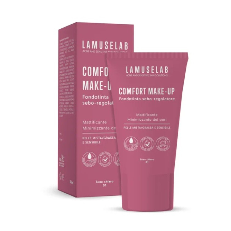 LAMUSELAB COMFORT MAKE-UP FONDOTINTA SEBOREGOLATORE TONO CHIARO