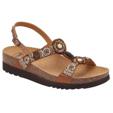 CALZATURA BOGOTA' SANDAL SATIN+BEADS+SYNTHETIC W BROWN 38