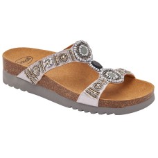 CALZATURA NEW BOGOTA' WEDGE SATIN+BEADS W SILVER/PEWTER 38