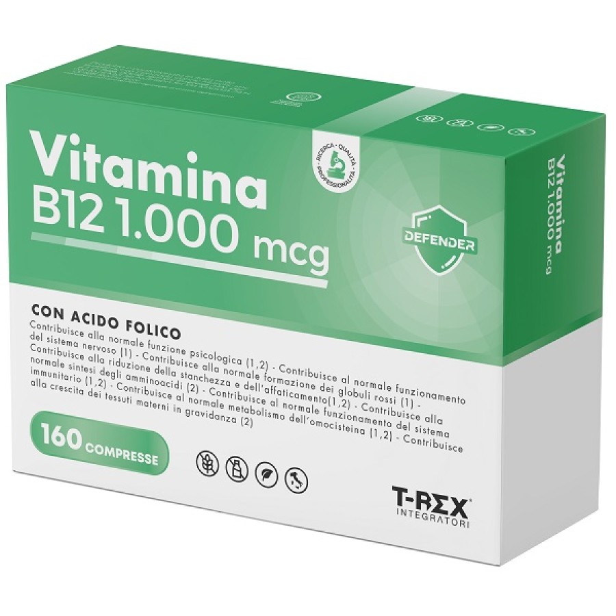 T-REX INTEGRATORI VITAMINA B12 1000MCG 160 COMPRESSE DA 100 MG