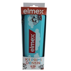 ELMEX KIT PRIMI DENTINI 0-36 MESI 1 ELMEX BIMBI DENTIFRICIO 50 ML + 1 ELMEX SPAZZOLINO BIMBI EDUCATIVO NEW 0-3 ANNI