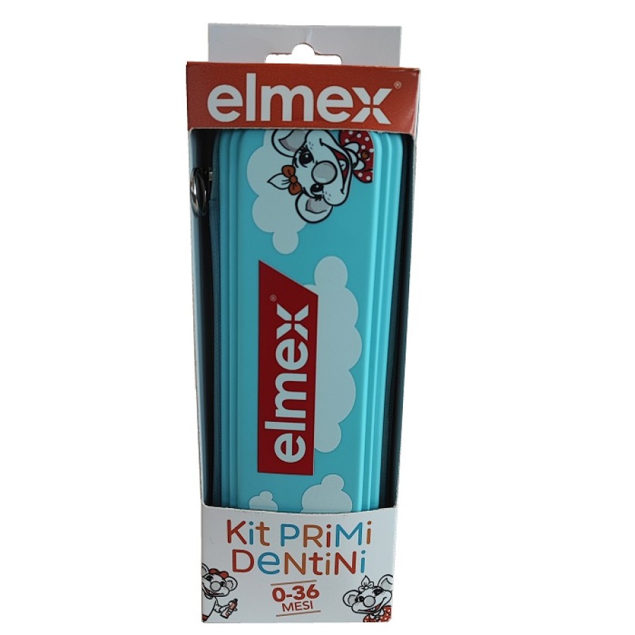 ELMEX KIT PRIMI DENTINI 0-36 MESI 1 ELMEX BIMBI DENTIFRICIO 50 ML + 1 ELMEX SPAZZOLINO BIMBI EDUCATIVO NEW 0-3 ANNI