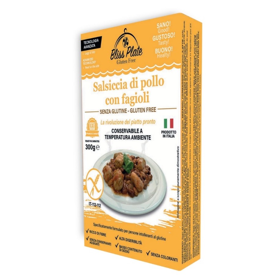 BLISS PLATE SALSICCIA POLLO CON FAGIOLI 300 G BLISS PLATE SALSICCIA POLLO CON FAGIOLI 300 G