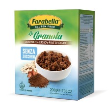 FARABELLA GLUTEN FREE LA GRANOLA D'AVENA CON CACAO E FAVE DI CACAO SENZA ZUCCHERI SENZA LATTOSIO 200 G