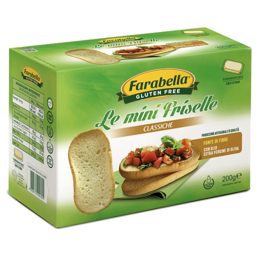 FARABELLA GLUTEN FREE LE MINI FRISELLE CLASSICHE CON OLIO EXTRA VERGINE DI OLIVA SENZA LATTOSIO 5 CONFEZIONI X 40 G