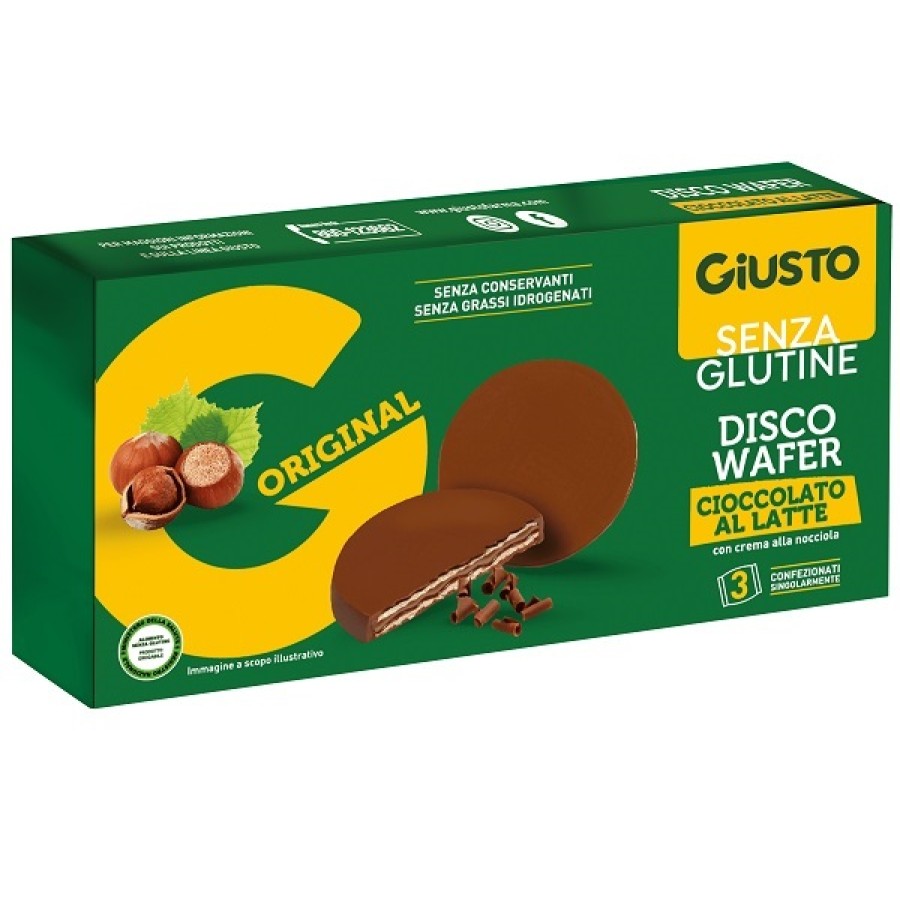 GIUSTO SENZA GLUTINE DISCO WAFER CIOCCOLATO AL LATTE 3 X 24 G