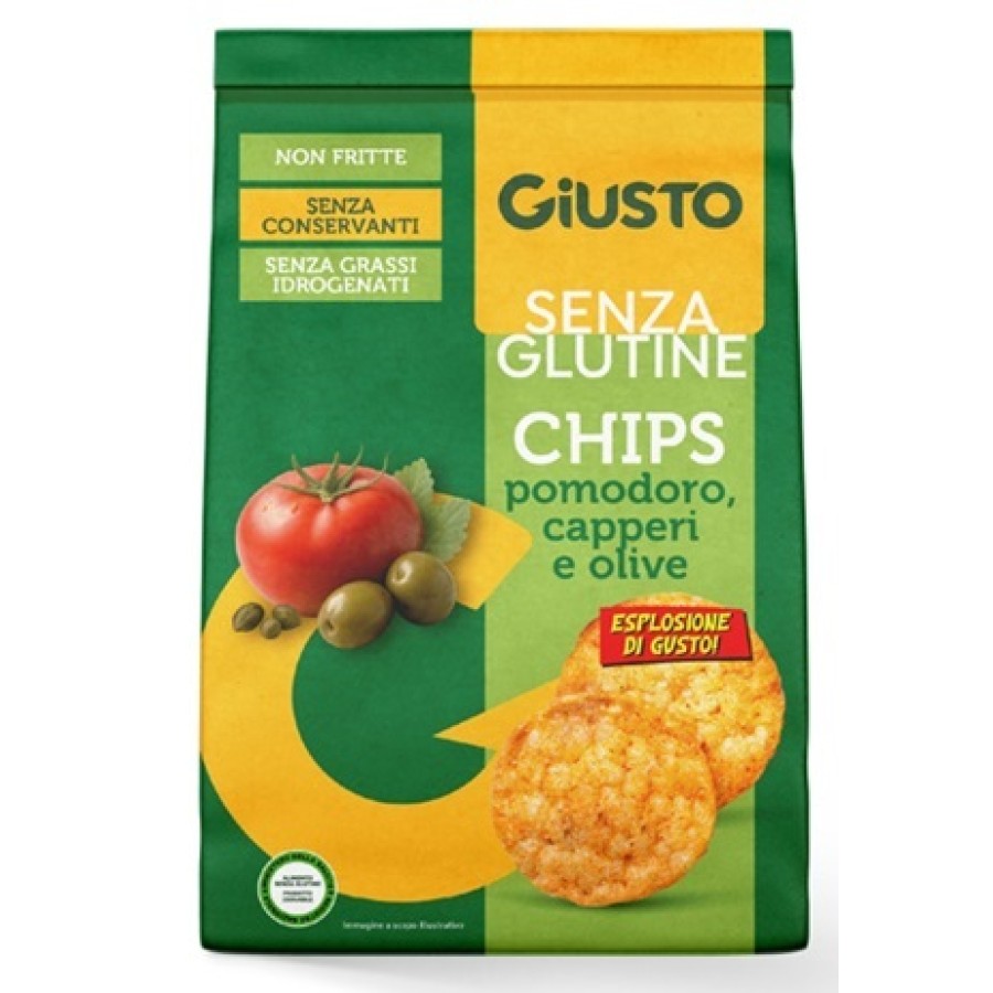 GIUSTO SENZA GLUTINE CHIPS POMODORO CAPPERI E OLIVE 40 G GIUSTO SENZA GLUTINE CHIPS POMODORO CAPPERI E OLIVE 40 G