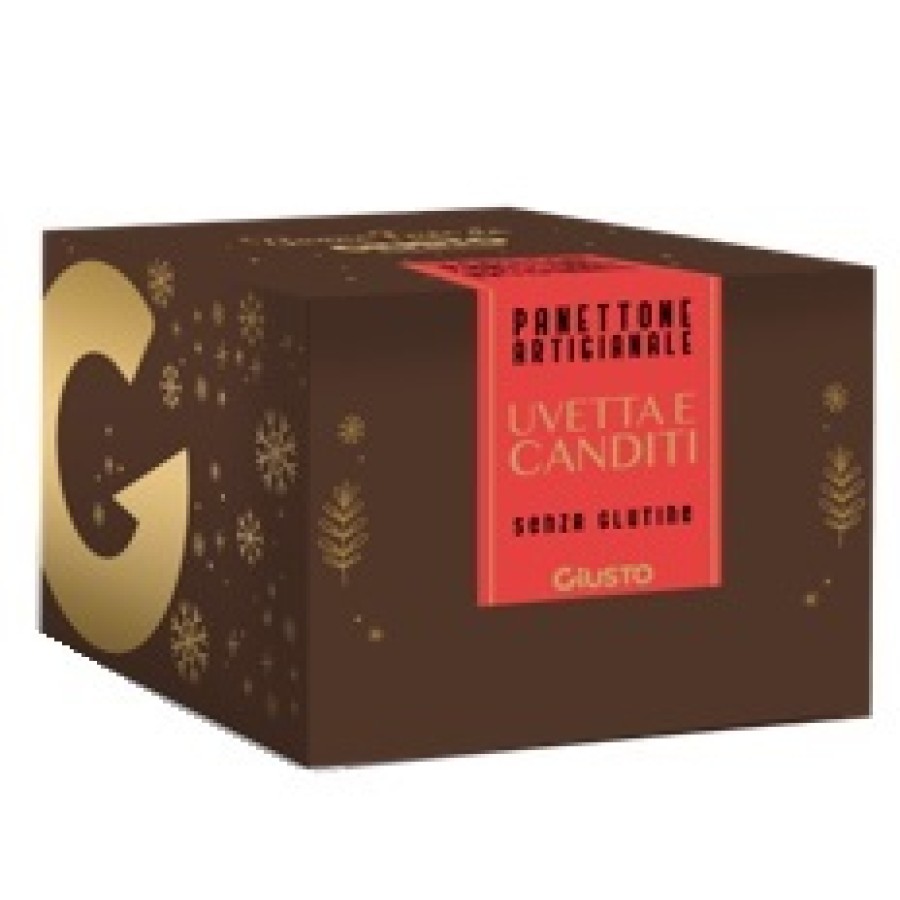 GIUSTO SENZA GLUTINE PANETTONE ARTIGIANALE CON UVETTA E CANDITI DI ARANCIA 600 G GIUSTO SENZA GLUTINE PANETTONE ARTIGIANALE CON UVETTA E CANDITI DI ARANCIA 600 G
