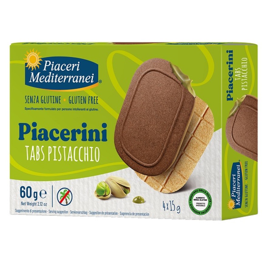 PIACERI MEDITERRANEI PIACERINI TABS PISTACCHIO 4 PEZZI DA 15 G PIACERI MEDITERRANEI PIACERINI TABS PISTACCHIO 4 PEZZI DA 15 G