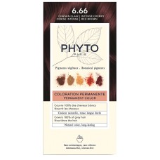 COLOR KIT PHYTOCOLOR 6,66 CASTANO INTENSO ROSSO CILIEGIA 1 LATTE RIVELATORE 50 ML + 1 CREMA COLORANTE 50 ML + 1 MASCHERA PROLUNGA COLORE 10 ML + 1 PAIO DI GUANTI