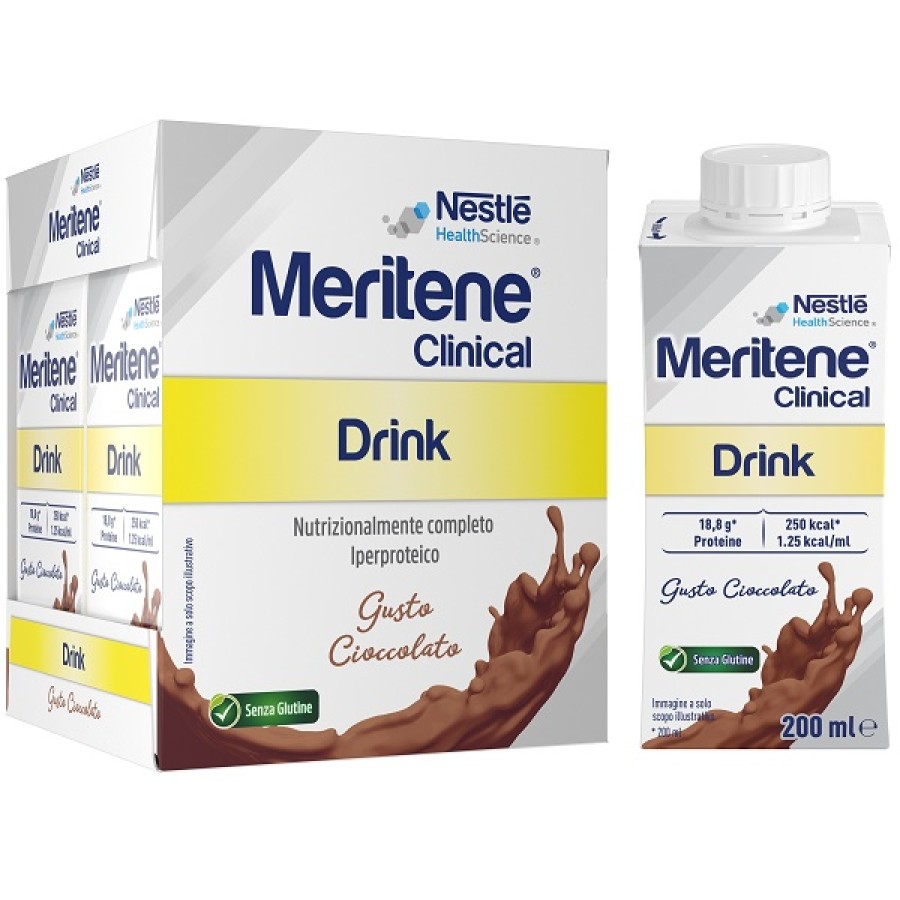 MERITENE CLINICAL DRINK CIOCCOLATO 4 BOTTIGLIE DA 200 ML MERITENE CLINICAL DRINK CIOCCOLATO 4 BOTTIGLIE DA 200 ML