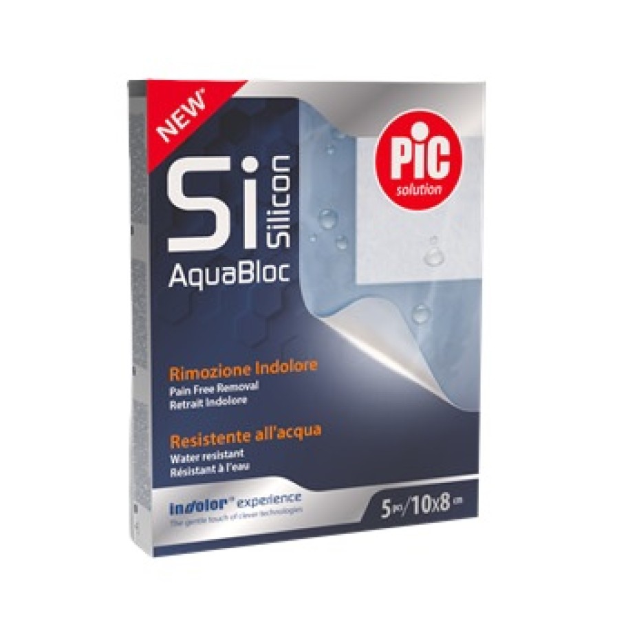 CEROTTO PIC SOLUTION SISILICON AQUABLOC 10X8 CM RIMOZIONE INDOLORE 5 PEZZI