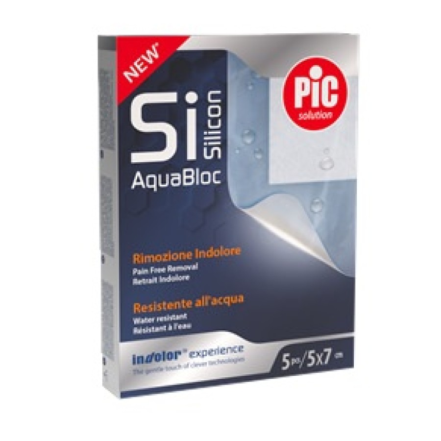 CEROTTO PIC SOLUTION SISILICON AQUABLOC 5X7 CM RIMOZIONE INDOLORE 5 PEZZI