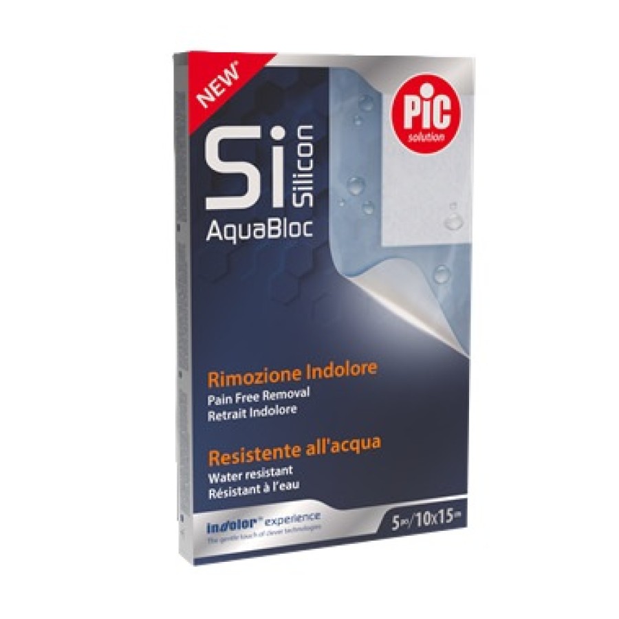 CEROTTO PIC SOLUTION SISILICON AQUABLOC 10X15 CM RIMOZIONE INDOLORE 5 PEZZI