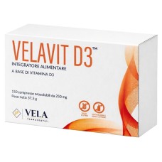 VELAVIT D3 150 COMPRESSE OROSOLUBILI 250 MG SENZA GLUTINE NATURALMENTE PRIVO DI LATTOSIO
