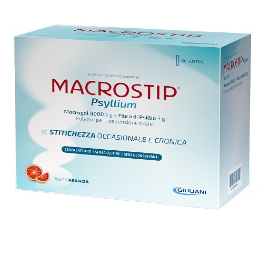 MACROSTIP PSYLLIUM 14 BUSTINE GUSTO ARANCIA SENZA GLUTINE SENZA LATTOSIO