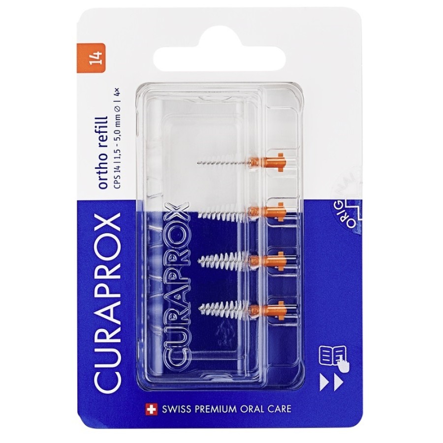 CURAPROX CPS 14 ORTHO REFILL ARANCIONI 4 SCOVOLINI CURAPROX CPS 14 ORTHO REFILL ARANCIONI 4 SCOVOLINI