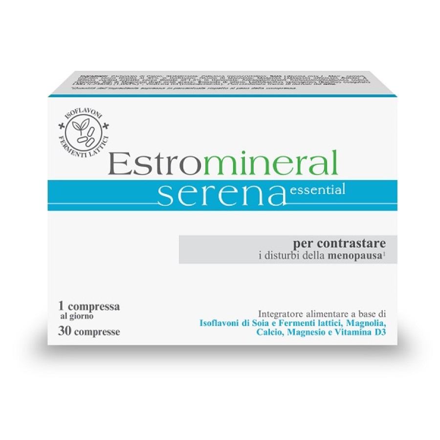 ESTROMINERAL SERENA ESSENTIAL 30 COMPRESSE SENZA GLUTINE SENZA LATTOSIO SENZA CONSERVANTI SENZA COLORANTI AGGIUNTI