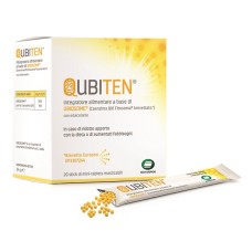 QUBITEN 20 STICK MINITABLET MASTICABILI SENZA GLUTINE NATURALMENTE PRIVO DI LATTOSIO SENZA ZUCCHERI AGGIUNTI ADATTO AI VEGANI CON EDULCORANTE