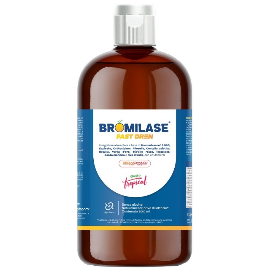 BROMILASE FAST DREN 500 ML SENZA GLUTINE SENZA LATTOSIO CON EDULCORANTE BROMILASE FAST DREN 500 ML SENZA GLUTINE SENZA LATTOSIO CON EDULCORANTE