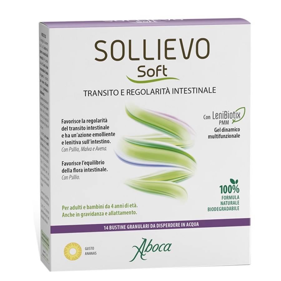 SOLLIEVO SOFT 14 BUSTINE GRANULARI DA 3,8 G SENZA GLUTINE SENZA LATTOSIO SENZA ZUCCHERI AGGIUNTI