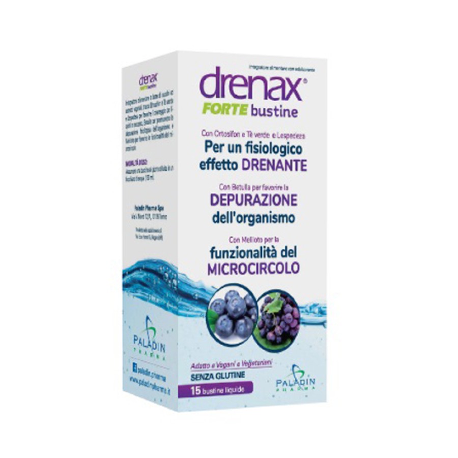 DRENAX FORTE MIRTILLO E UVA 15 BUSTINE DRENAX FORTE MIRTILLO E UVA 15 BUSTINE