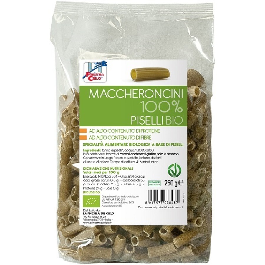 LA FINESTRA SUL CIELO MACCHERONCINI PISELLI 100% BIO 250 G