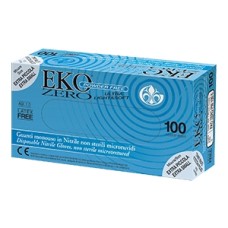 GUANTO MONOUSO IN NITRILE BLU SUPERFICIE MICRORUVIDA EKO ZERO PW SENZA POLVERE MISURA 8 MEDIUM 100 PEZZI