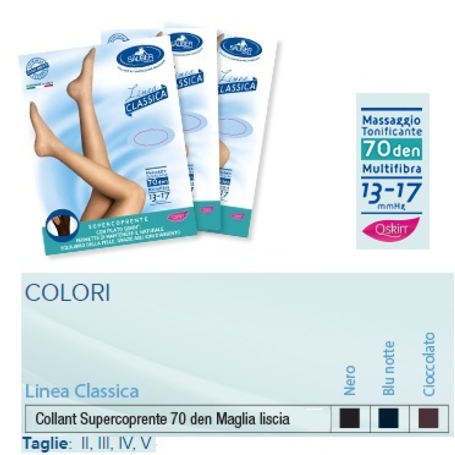 SAUBER COLLANT 70 DENARI SUPER COPRENTE MAGLIA LISCIA CIOCCOLATO 2 LINEA CLASSICA