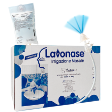 LAVONASE 2 BLISTER STERILI + 10 SACCHE SOLUZIONE FISIOLOGICAPER LAVAGGI NASALI + 1 CLAMP + 1 VENTOSA