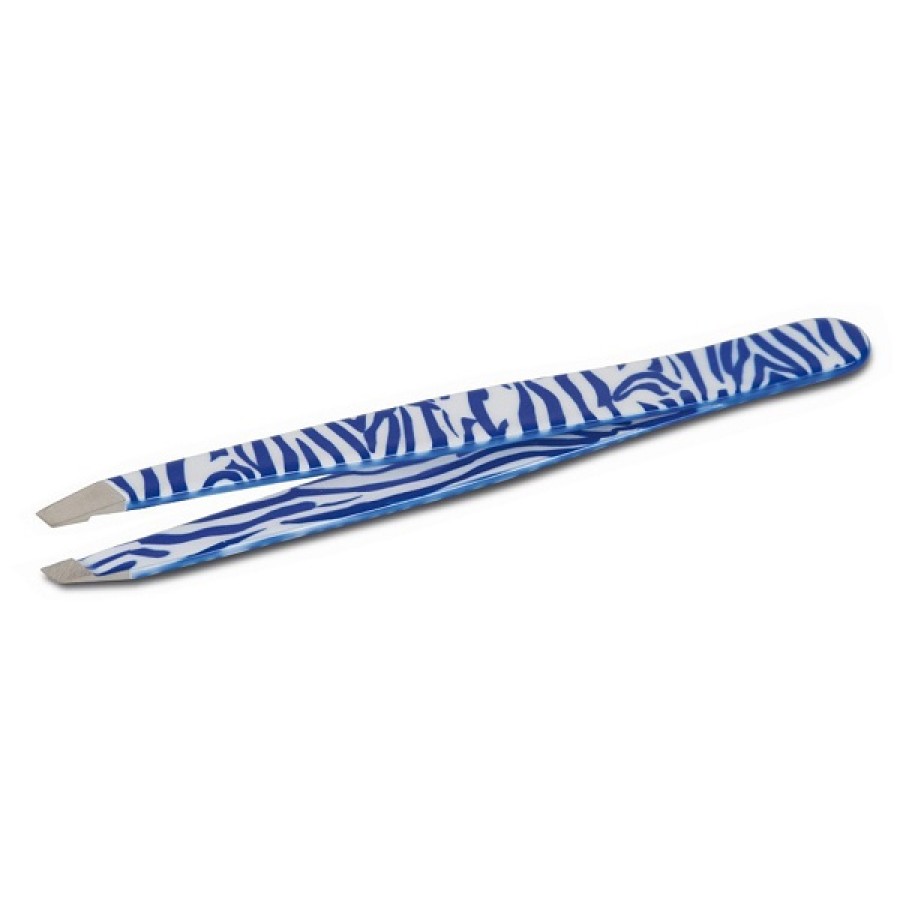 TNS PINZETTA ZEBRA BLU PUNTA OBLIQUA TNS PINZETTA ZEBRA BLU PUNTA OBLIQUA