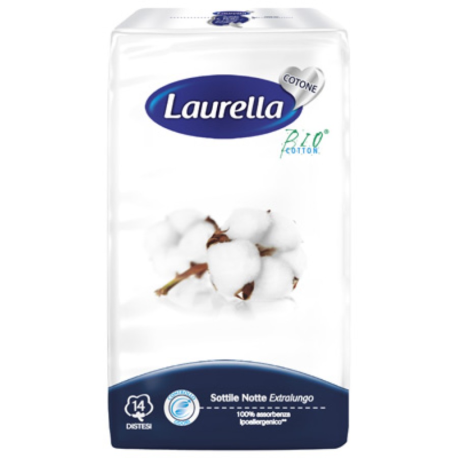 ASSORBENTE LAURELLA IN COTONE SOTTILE NOTTE DISTESO 14 PEZZI