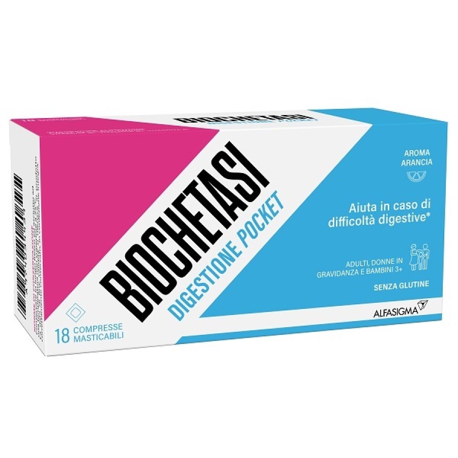 BIOCHETASI POCKET DIGESTIVO 18 COMPRESSE MASTICABILI 
