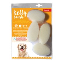 KELLY BRUSH SPUGNETTA ABRASIVA PER CANI DI TAGLIA GRANDE 16 PEZZI