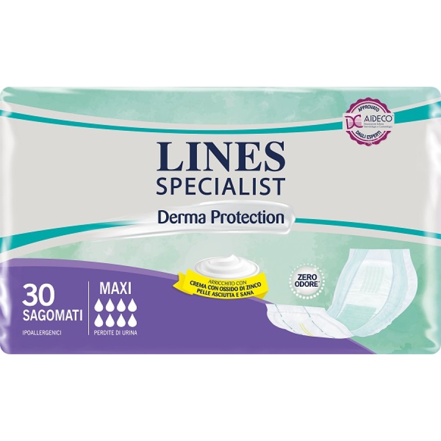 PANNOLONE PER INCONTINENZA LINES SPECIALIST SAGOMATO MAXI 30 PEZZI