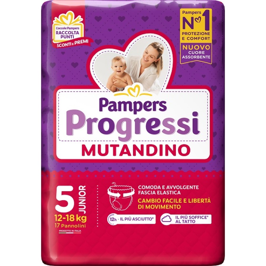 PAMPERS PROGRETGTGI MUTANDINO CP TG5 JUNIOR 17 PEZZI