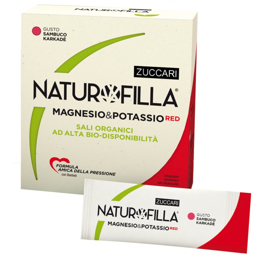 NATUROFILLA MAGNESIO & POTASSIO RED GUSTO SAMBUCO-KARKADE' 14 STICK PACK