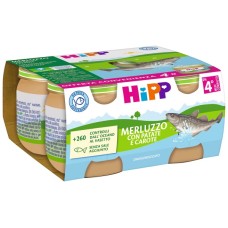 HIPP OMOGENEIZZATO MERLUZZO/PATATE/CAROTE 4X80 G