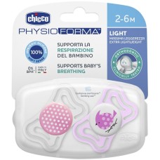 CHICCO SUCCHIETTO LIGHT GIRL SILICONE 2-6 MESI 2 PEZZI