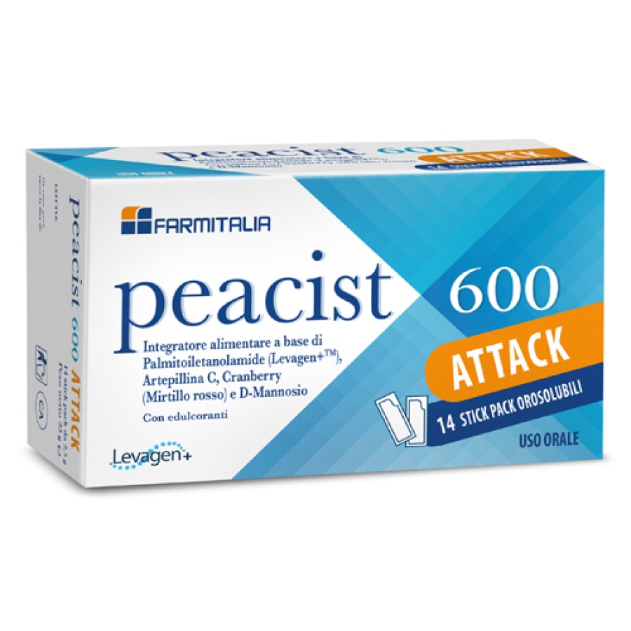 PEACIST 600 ATTACK 14 STICK PACK OROSOLUBILI PEACIST 600 ATTACK 14 STICK PACK OROSOLUBILI