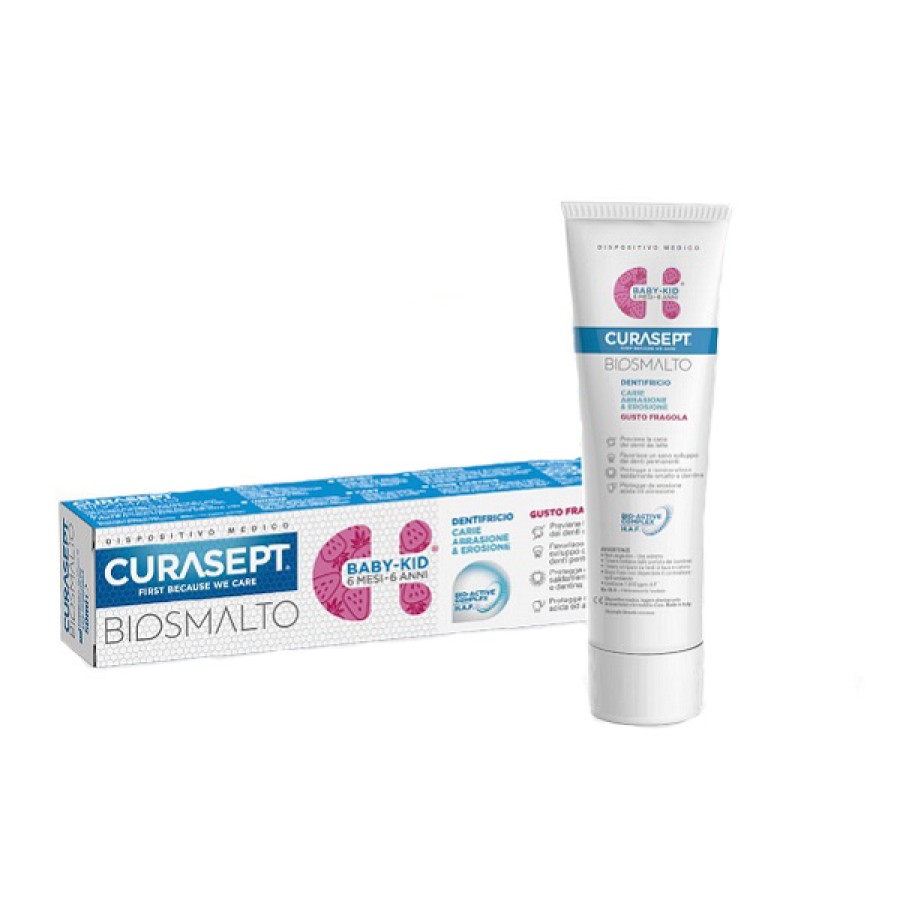 CURASEPT BIOSMALTO DENTIFRICIO BABY KID FRAGOLA CARIE ABRASIONE & EROSIONE 50 ML CURASEPT BIOSMALTO DENTIFRICIO BABY KID FRAGOLA CARIE ABRASIONE & EROSIONE 50 ML