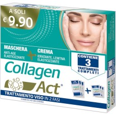 COLLAGEN ACT TRATTAMENTO VISO 2 FASI MASCHERA ANTI AGE ELASTICIZZANTE + CREMA IDRATANTE LENITIVA ELASTICIZZANTE