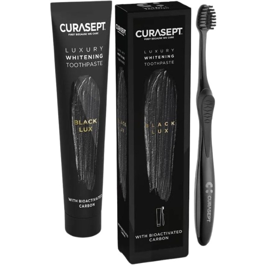 CURASEPT BLACK LUXURY WHITENING DENTIFRICIO 75 ML + SPAZZOLINO CURASEPT BLACK LUXURY WHITENING DENTIFRICIO 75 ML + SPAZZOLINO