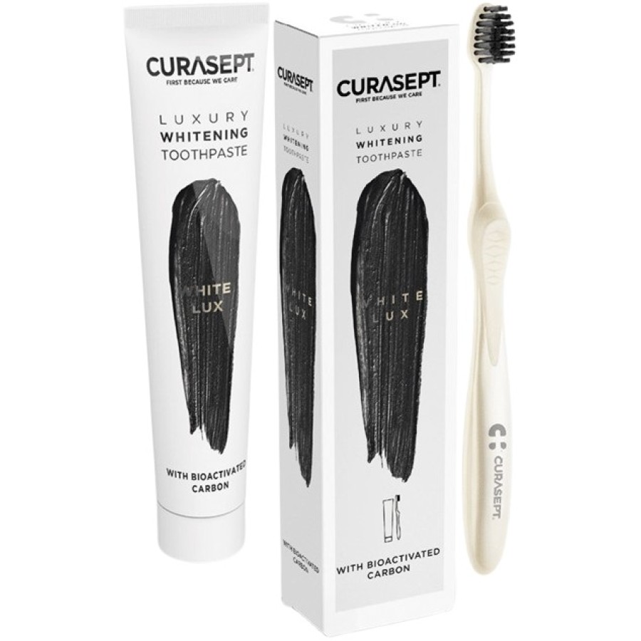 CURASEPT WHITE LUXURY WHITENING DENTIFRICIO 75 ML + SPAZZOLINO CURASEPT WHITE LUXURY WHITENING DENTIFRICIO 75 ML + SPAZZOLINO