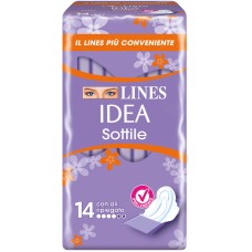 LINES IDEA ASSORBENTE SOTTILE RIPIEGATO CON ALI 14 PEZZI