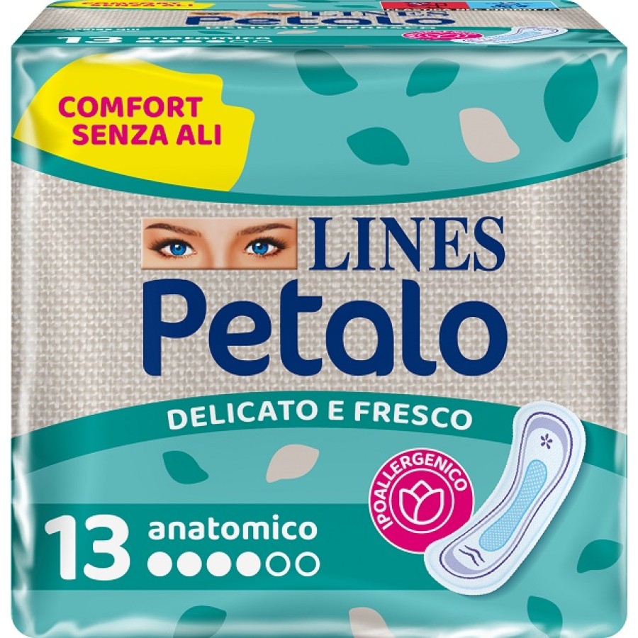 LINES PETALO BLU ASSORBENTE ANATOMICO 13 PEZZI