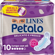 LINES PETALO BLU ASSORBENTE LUNGO CON ALI 10 PEZZI
